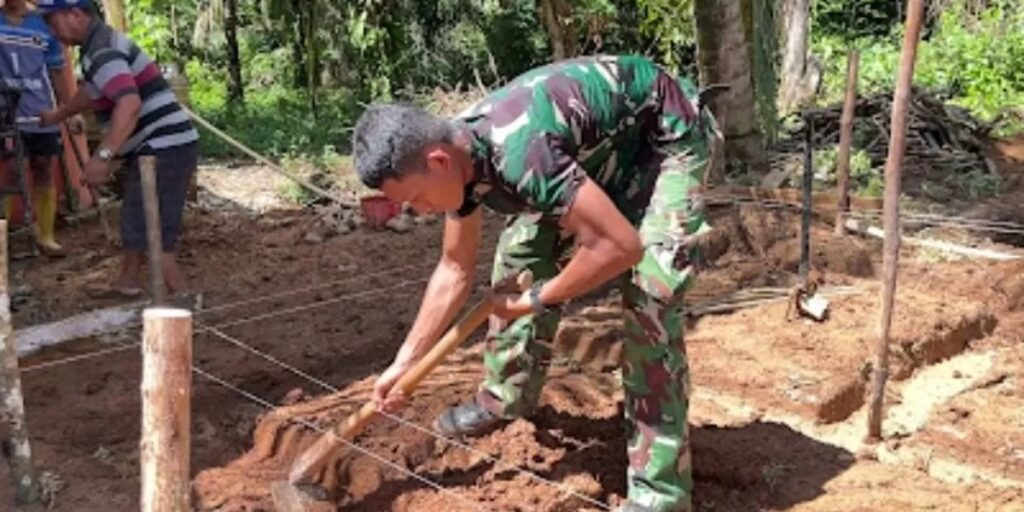 Satgas TMMD 128 Kodim 0405/Lahat Utamakan Ketelitian Saat Pengolahan Lahan Pembangunan