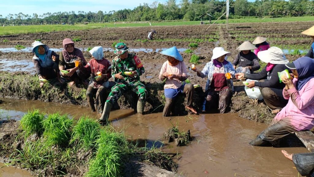 Kebersamaan TNI dan Warga Warnai TMMD Ke-128 di Desa Sungai Hijau
