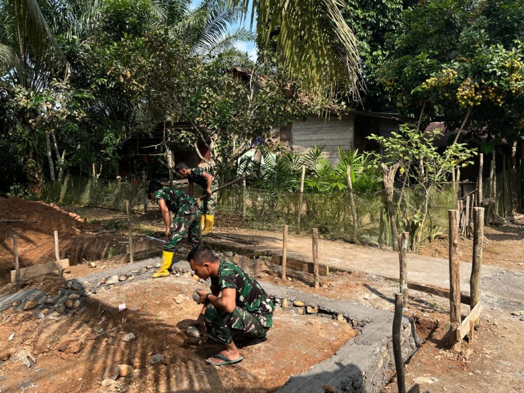 Kejar Target, Satgas TMMD 128 Lahat Maksimalkan Pengerjaan Infrastruktur Desa