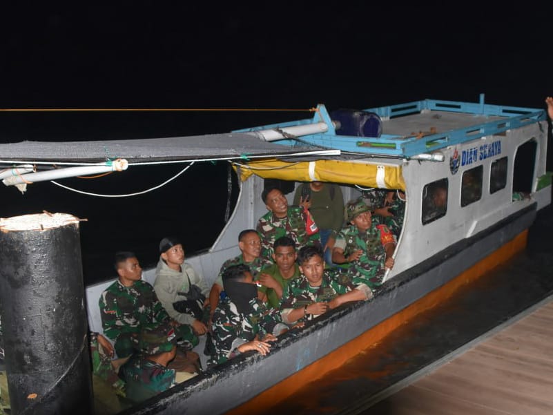 Gunakan Speed Boat, Dansatgas TMMD Tempuh Perjalanan Panjang Demi Tinjau Lokasi Keakwa