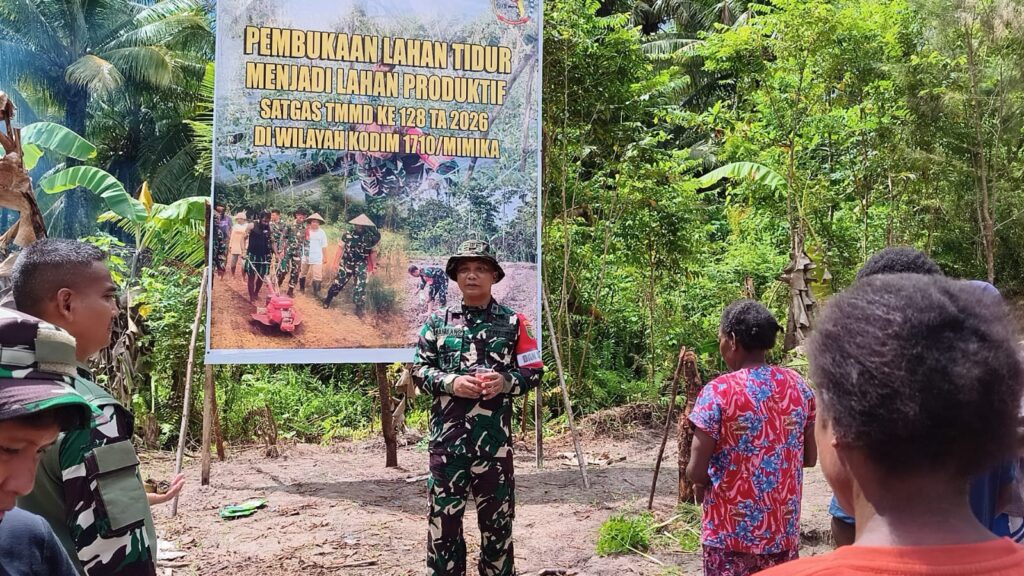 Satgas TMMD Ke-128 Kodim 1710/Mimika Sulap Lahan Tidur Jadi Kebun Produktif