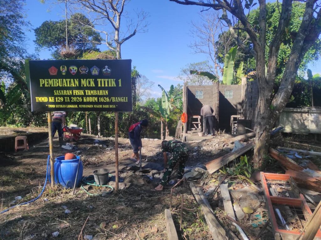 Pembangunan Fasilitas MCK TMMD Ke-129 Tingkatkan Kesehatan Masyarakat Desa Sekardadi