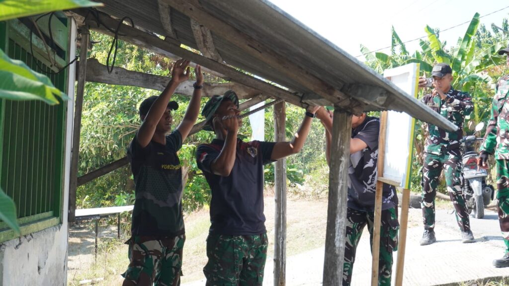 Satgas TMMD Ke-129 Kodim 0812/Lamongan Siapkan Poskamling Baru untuk Dukung Keamanan Desa