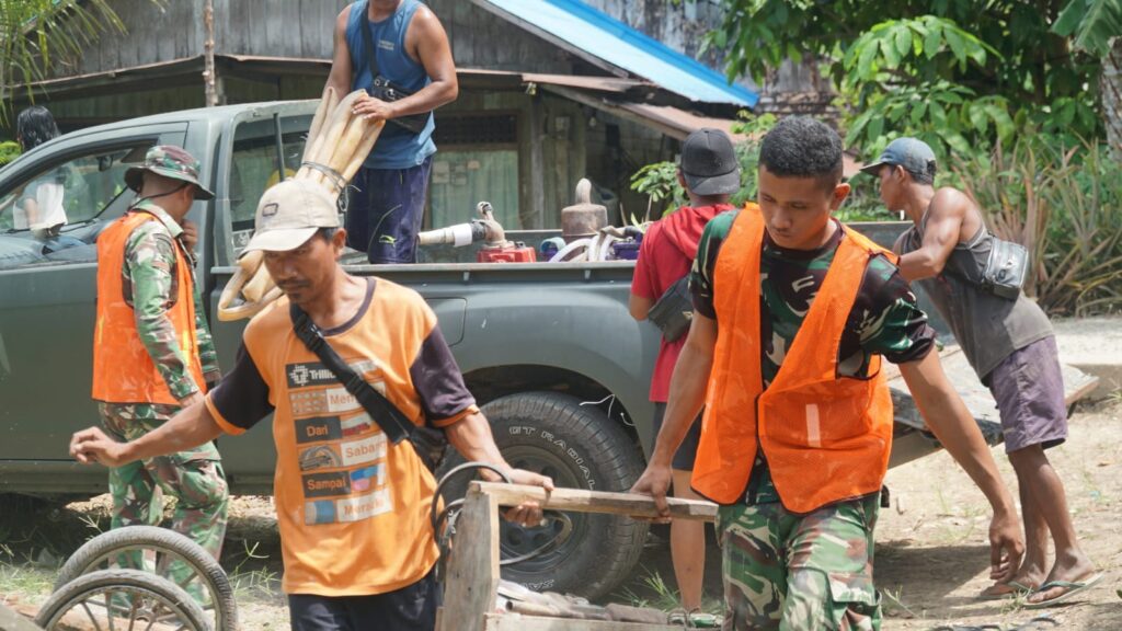 Satgas TMMD Ke-129 Matangkan Titik Pengeboran Lewat Penggeseran Alat Sumur Bor