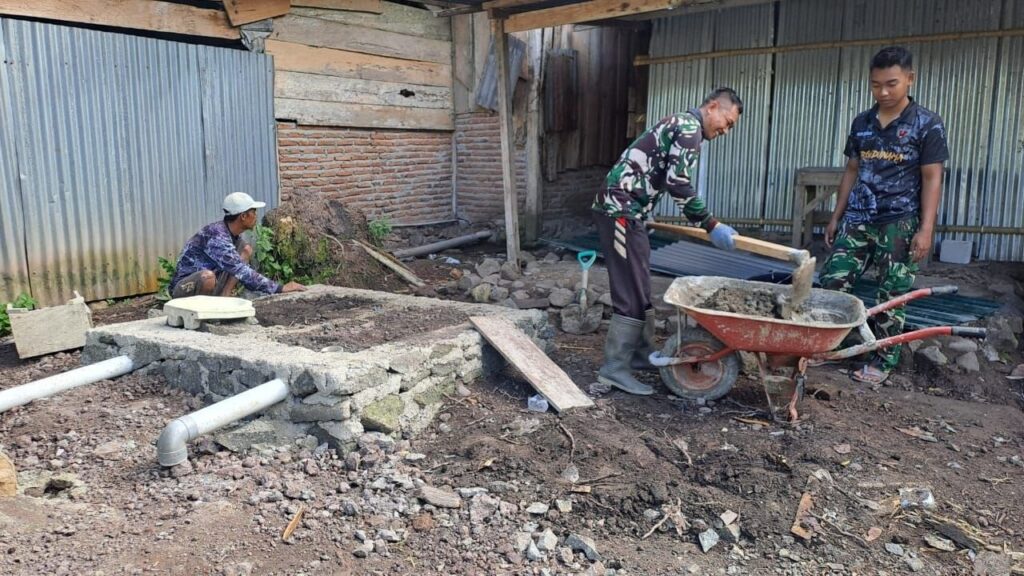 Pembangunan Sanitasi di Desa Langi oleh TMMD Ke-129