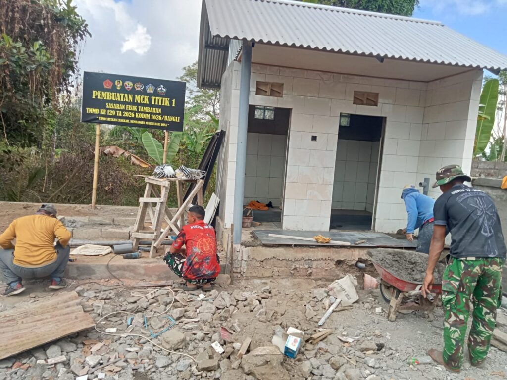 Proyek MCK Fasum di Desa Sekardadi Mendekati Penyelesaian, Satgas TMMD Kodim 1626/Bangli Fokus pada Keberlanjutan