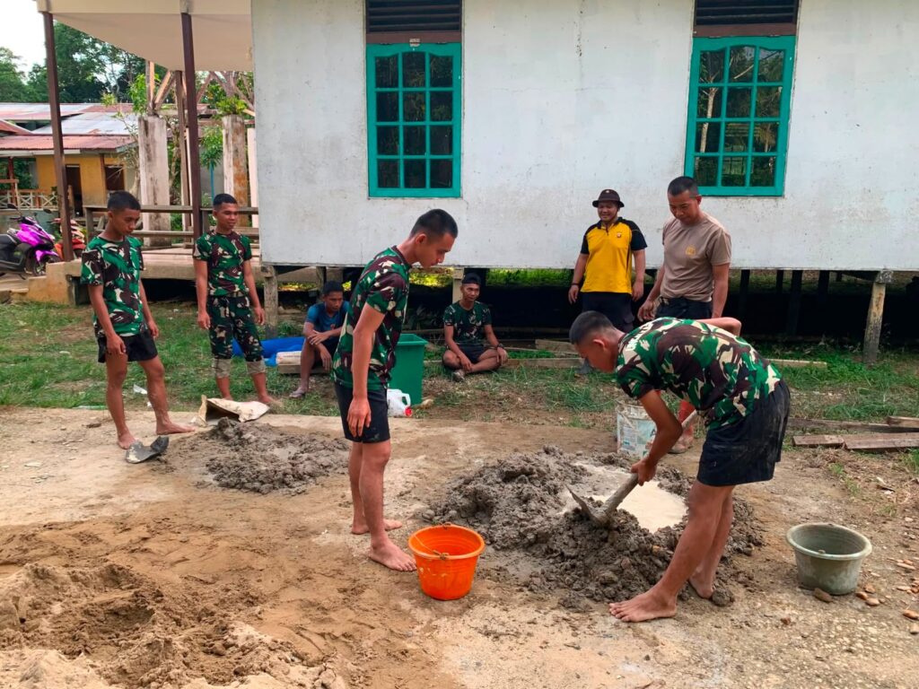 Kolaborasi TNI dan Polri, Pembangunan Fasilitas Umum di Gereja Santo Fransiskus Xaverius Dikebut