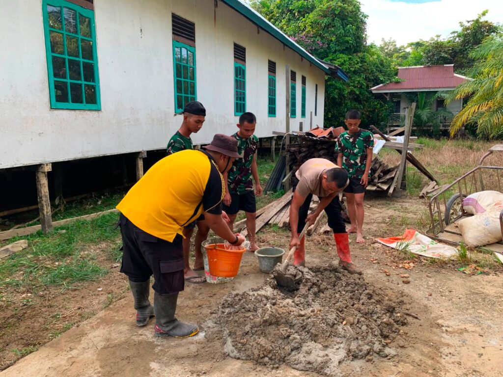 Kerja Sama TNI-Polri di TMMD, Membangun Fasilitas untuk Komunitas Ulak Pauk