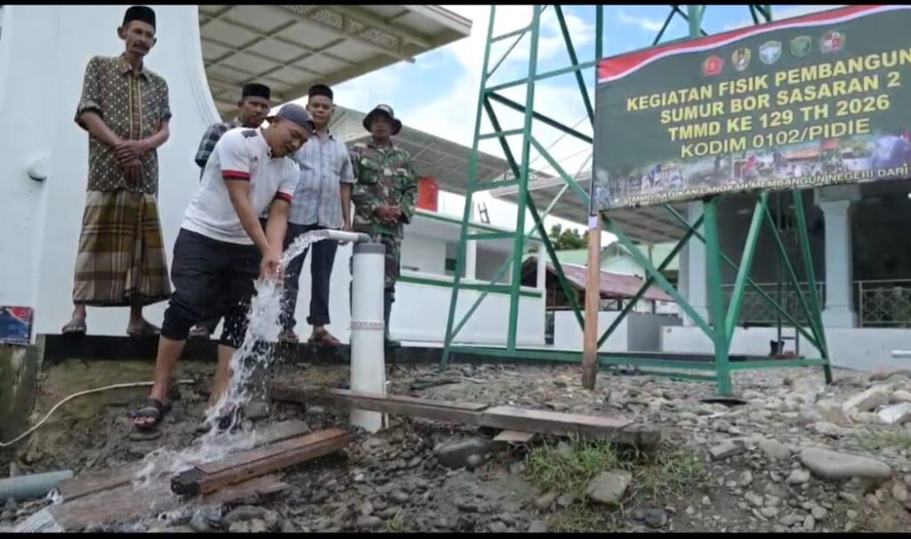 Air Bersih untuk Warga Lhok Panah Hasil TMMD Ke-129