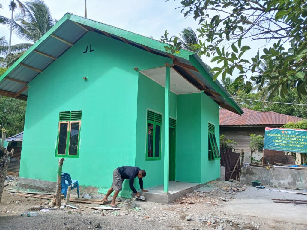 Progres Rehab RTLH TMMD ke-129 Kodim 0102/Pidie Capai 80 Persen, Satgas Percepat Finishing