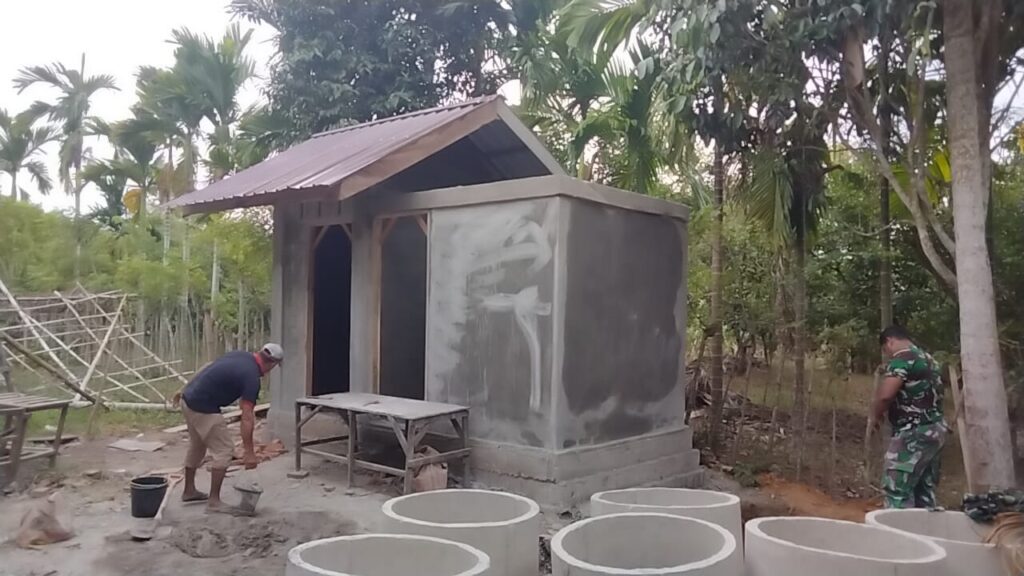 Pembangunan Sanitasi MCK TMMD Ke-129 Kodim 0102/Pidie Tembus 65 Persen, Menyediakan Fasilitas Layak untuk Warga