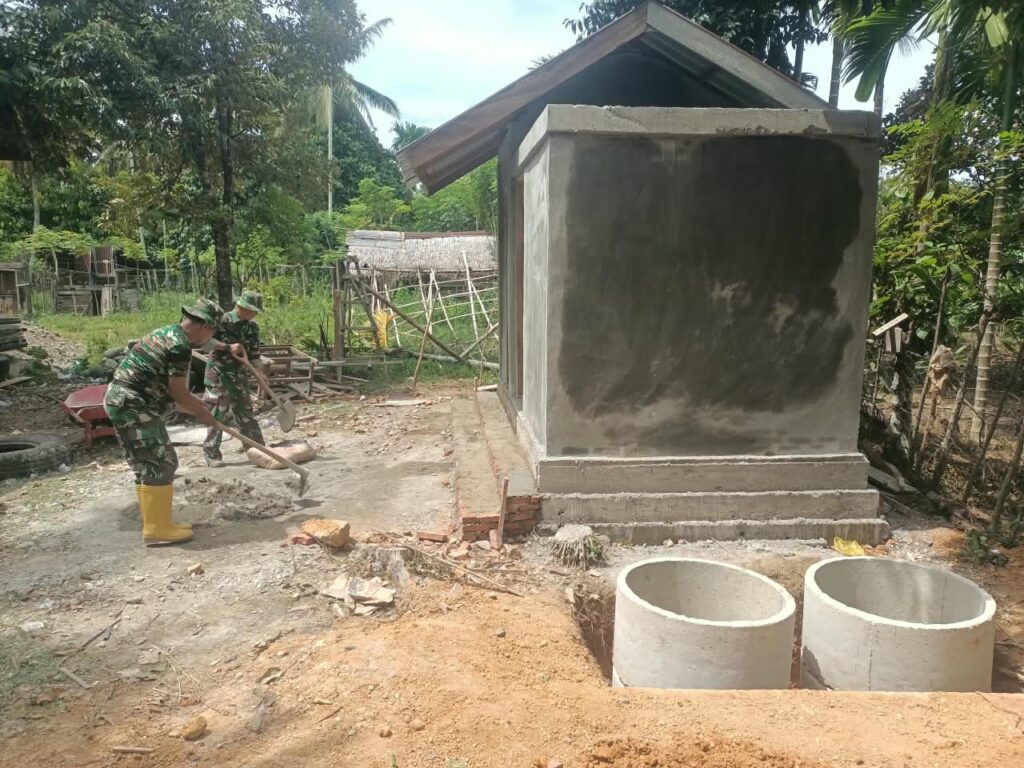 Kemajuan MCK Dayah Blang Cot di TMMD Ke-129 Kodim 0102/Pidie Capai 85 Persen