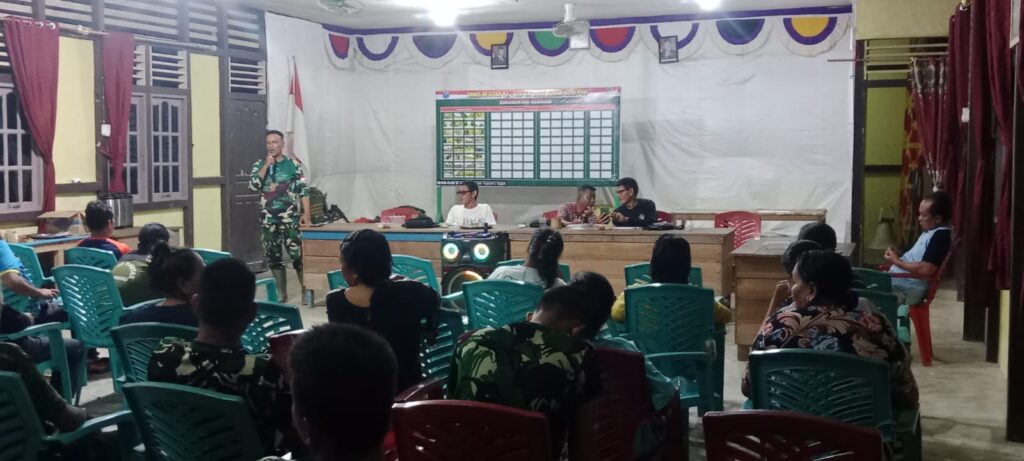 Sosialisasi Program TMMD 129 Kodim 1206/Putussibau oleh Pj. Danramil di Ulak Pauk