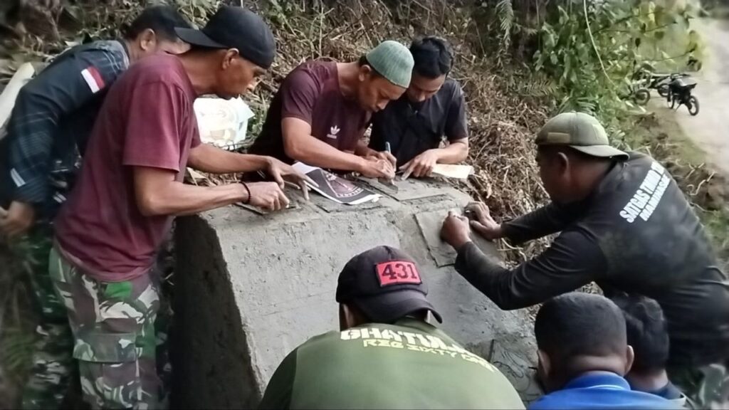 Pengerjaan Prasasti Jalan Berakhir, Satgas TMMD ke-129 Selesaikan Tugas di Pattuku