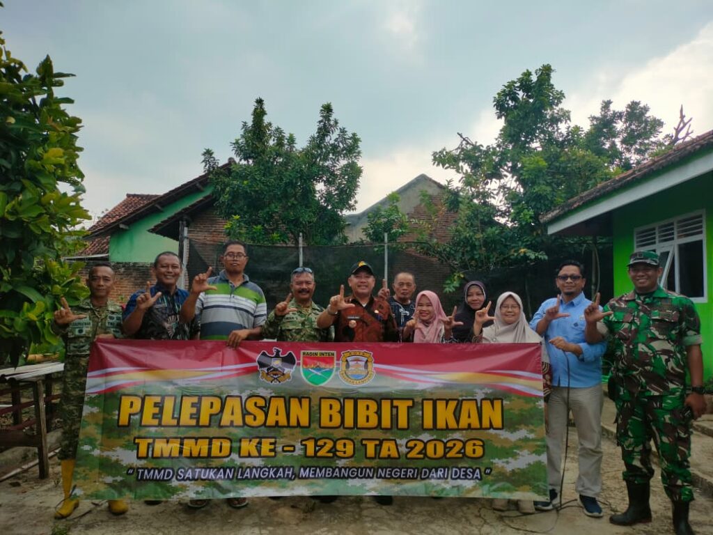 TMMD 129: Bibit Ikan Dilepas, Warga Pinang Jaya Semangat Berbudidaya