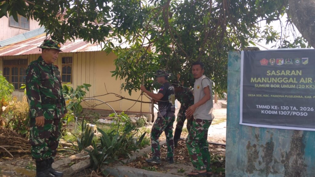TNI TMMD Poso Mulai Kegiatan Manunggal Air dengan Pembersihan Lahan