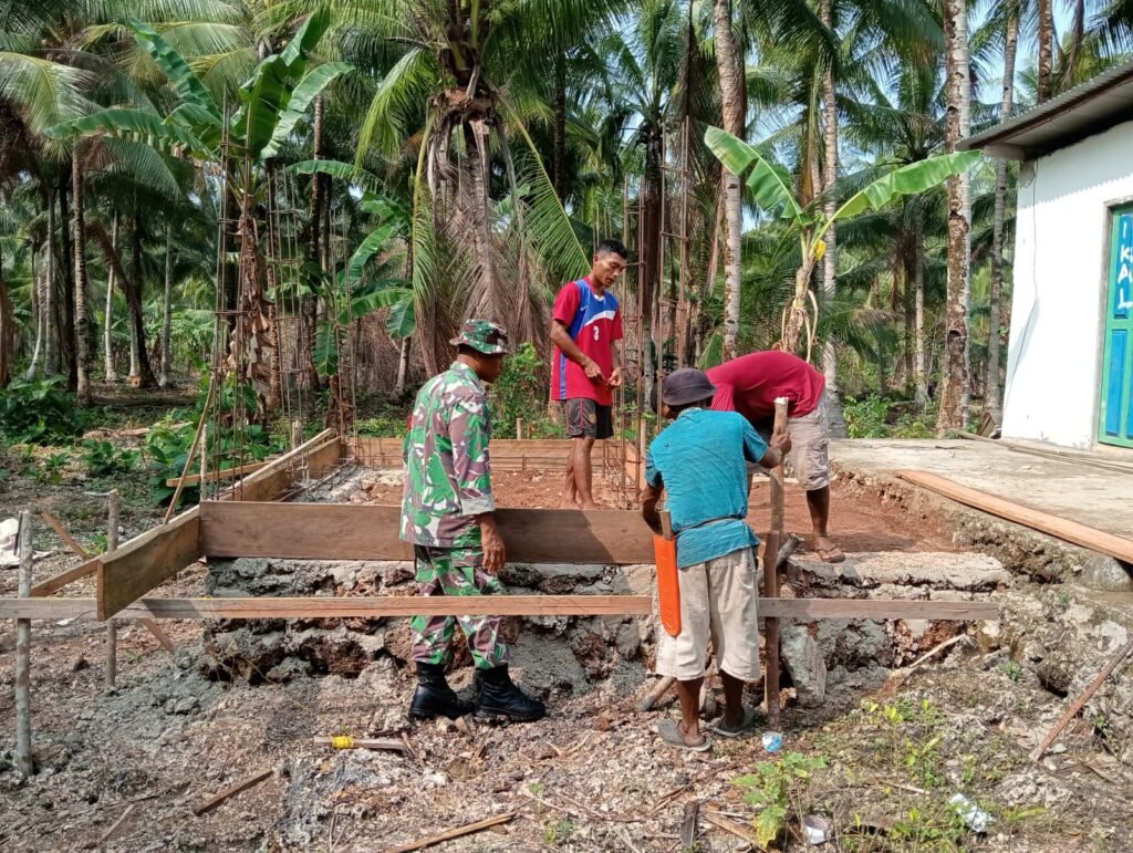 Satgas TMMD Kodim 1512/Weda Dukung Pembangunan Bak Wudhu di Desa Kacepi